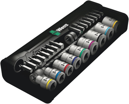 Wera 8100 SB 10 Zyklop Metal Ratchet Set with push-through square, 3/8" drive, imperial, 29 pieces 05004050001, view 2