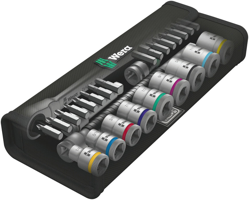 Wera 8100 SB 11 Zyklop Metal Ratchet Set with switch lever, 3/8" drive, imperial, 29 pieces 05004051001, view 3