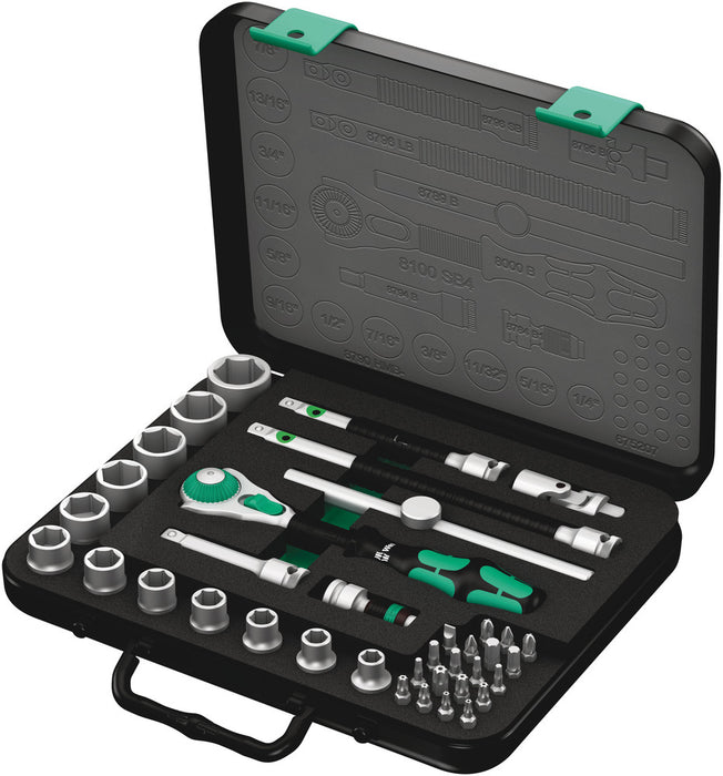 8100 SB 4 Zyklop Speed Ratchet Set, 3/8" drive, imperial