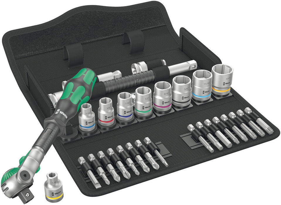 8100 SB 9 Zyklop Speed Ratchet Set, 3/8" drive, imperial