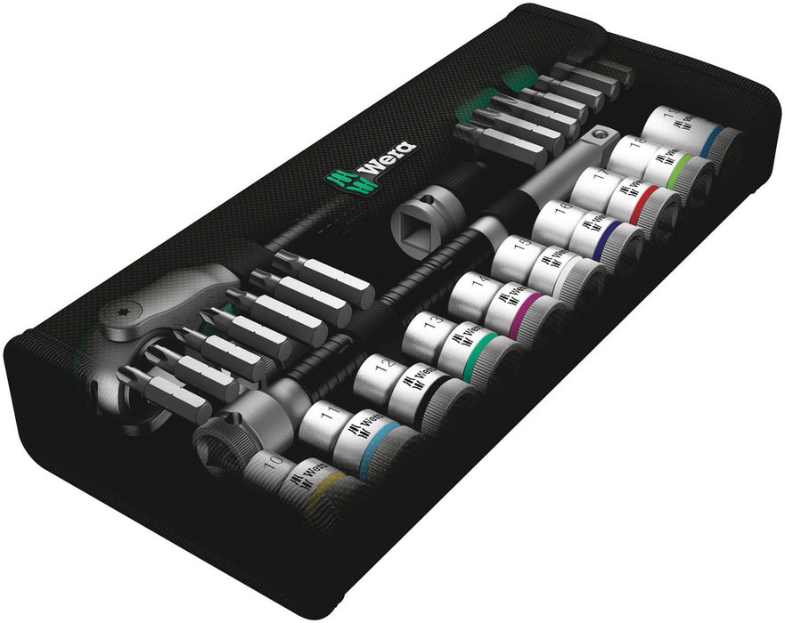 Wera 8100 SC 6 Zyklop Speed Ratchet Set, 1/2" drive, metric, 28 pieces 05004076001, view 2