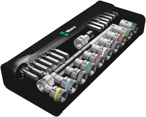 Wera 8100 SC 7 Zyklop Metal Ratchet Set with push-through square, 1/2" drive, metric, 28 pieces 05004077001, view 2