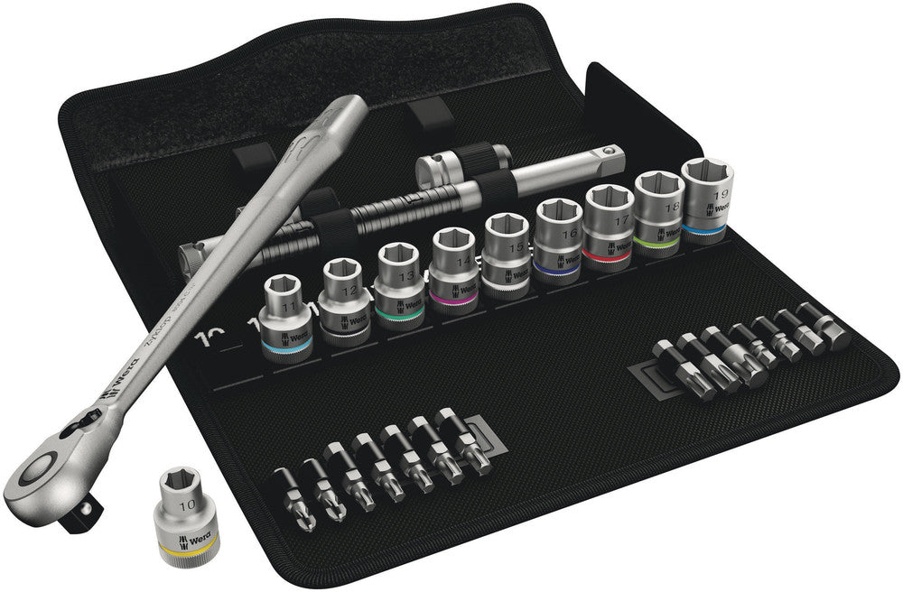 8100 SC 8 Zyklop Metal Ratchet Set with switch lever, 1/2" drive, metric