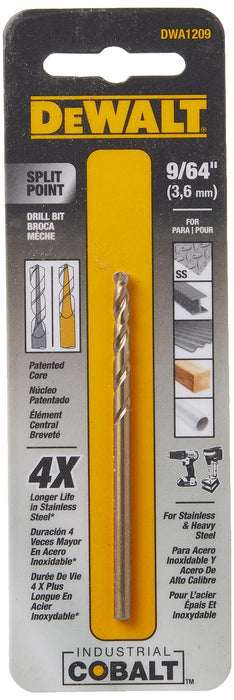 DEWALT Drill Bit, Pilot Point, Industrial Cobalt Alloy Steel, 9/64-Inch (DWA1209)