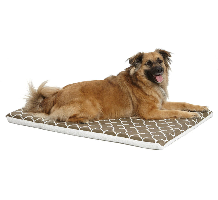 MidWest Homes for Pets Quiet Time Teflon Defender Dog Beds; Pet Beds Designed to Fit Folding Metal Dog Crates, Brown & White Geometric Pattern, 36-Inch
