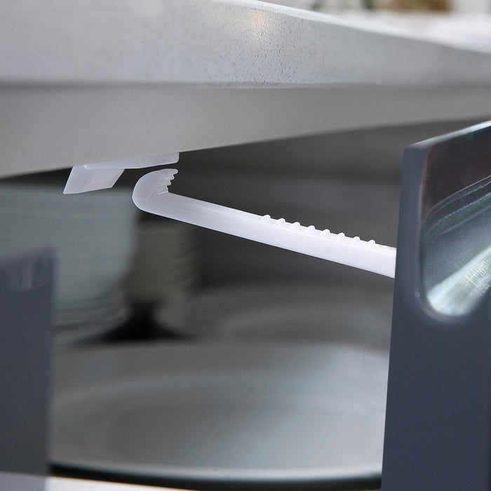 Dreambaby Safety Catches - Child Proofing Cabinet & Drawer Latches - White - 12 Pack - Model L181