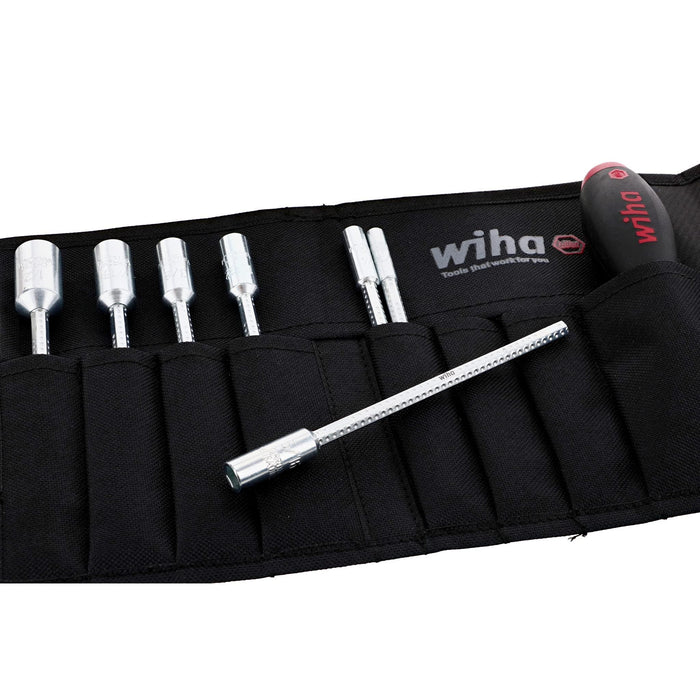 Wiha 28196 Drive-Loc VI Nut Drivers Interchangeable Blade Set in Durable Pouch, 8-Piece