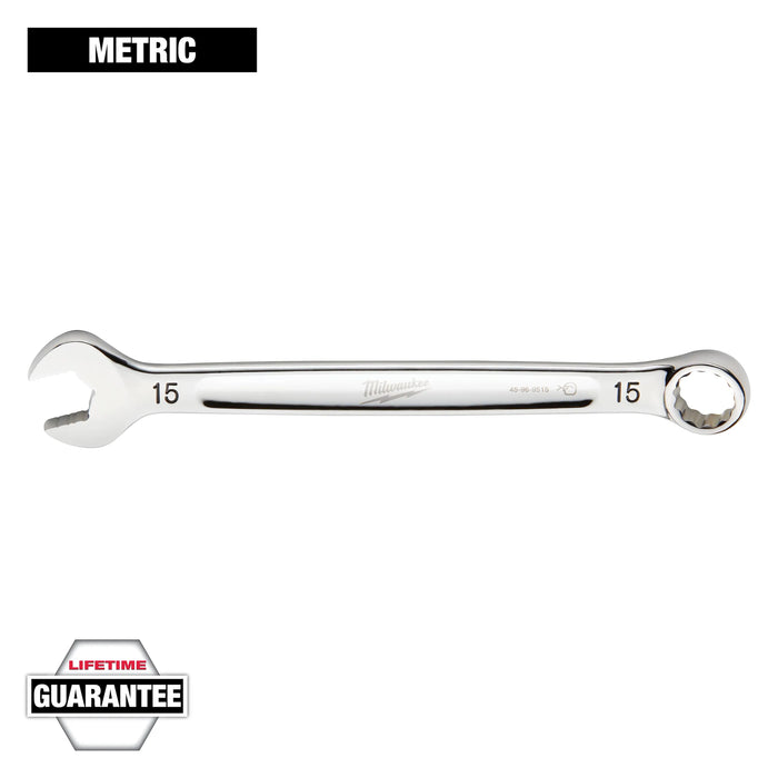 Milwaukee 15 mm X 15 mm Metric Combination Wrench 1 pc 45-96-9515, main product view