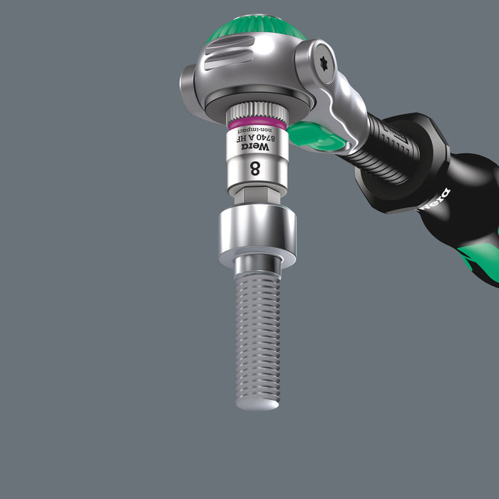 Wera 8740 A HF Zyklop bit socket with holding function, 1/4" drive, 7 x 28 mm 05003341001, view 3