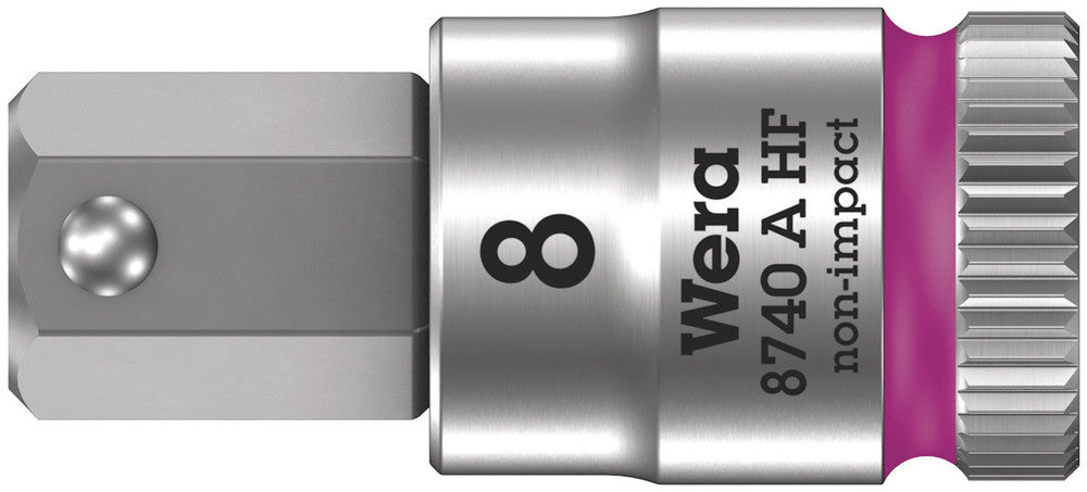 8740 A HF Zyklop bit socket with holding function, 1/4" drive