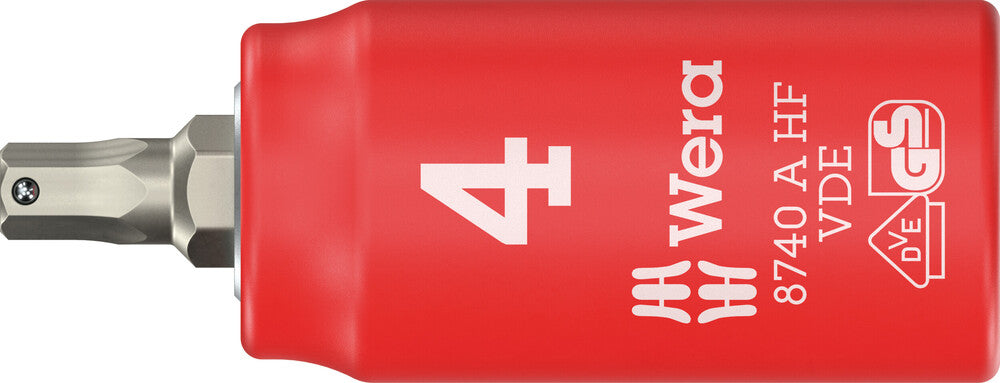 8740 A VDE HF Zyklop Bit socket, insulated, with 1/4" drive, with holding function for hexagonal socket screws