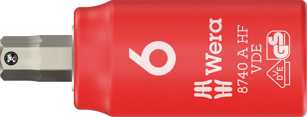 8740 A VDE HF Zyklop Bit socket, insulated, with 1/4" drive, with holding function for hexagonal socket screws