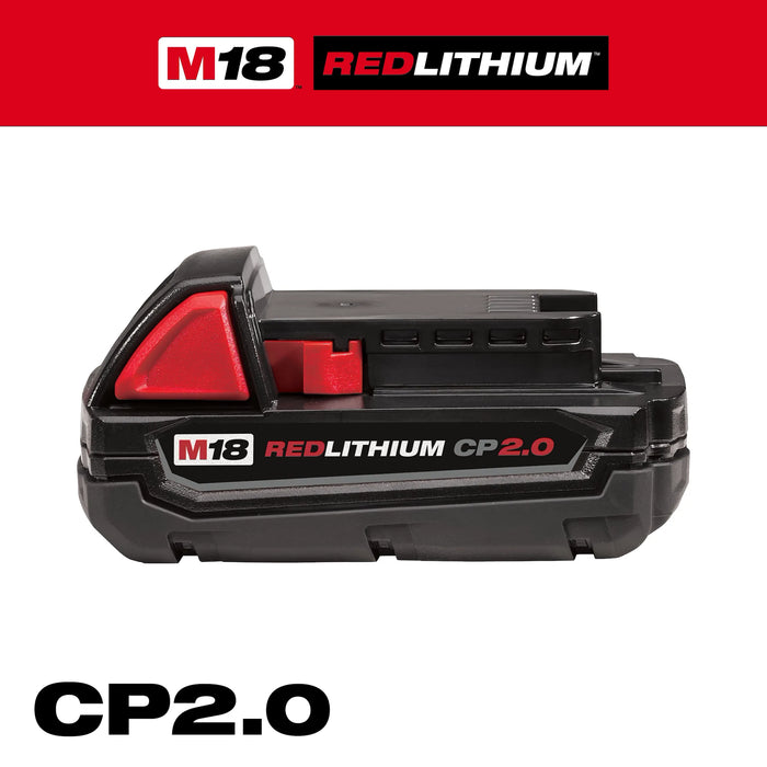 Milwaukee M18 RedLithium CP 2 Ah Lithium-Ion Compact Battery 1 pc 48-11-1820, main product view