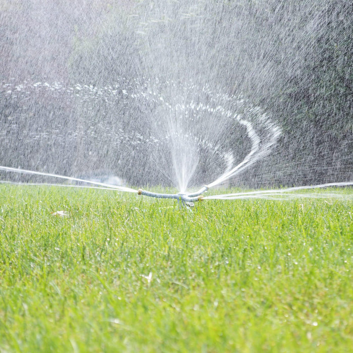 Ray Padula 3-Arm Metal Revolving Whirling Sprinkler on Weighted Wheel Base