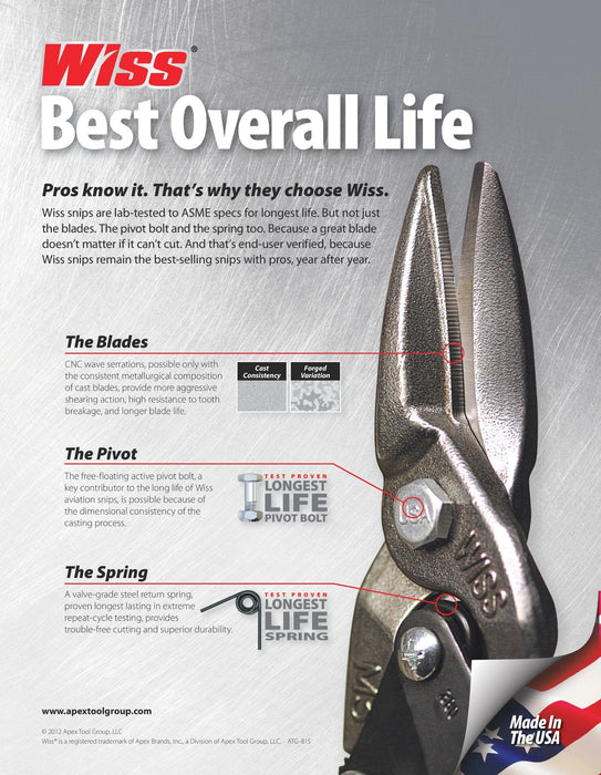 Crescent Wiss Offset Straight Aviation Snips