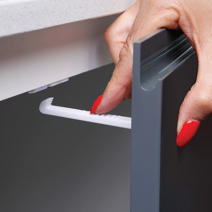 Dreambaby Safety Catches - Child Proofing Cabinet & Drawer Latches - White - 12 Pack - Model L181
