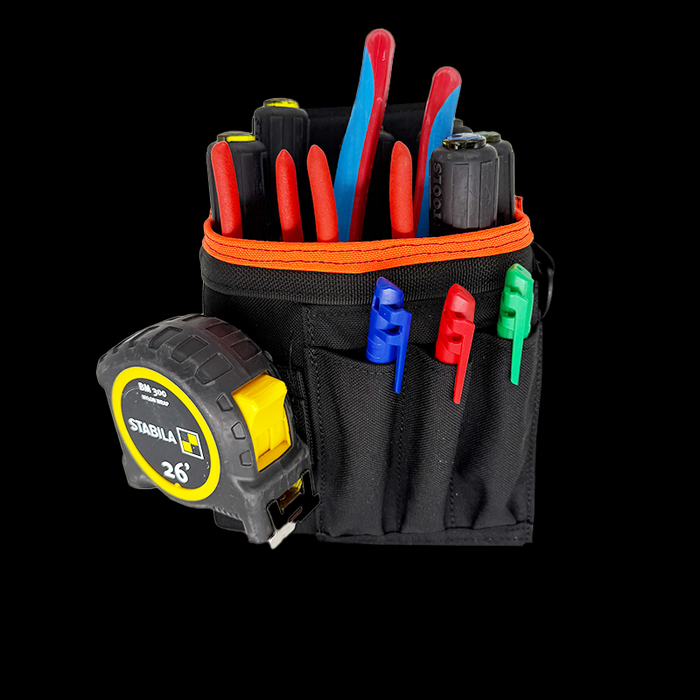 Professional Technician's Pouch - ROTATE/QUICK RELEASE Black/Orange