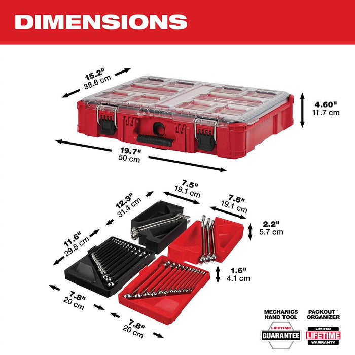 Milwaukee 30pc Metric & SAE Combination Wrench Set with PACKOUT™ Organizer  48-22-9485