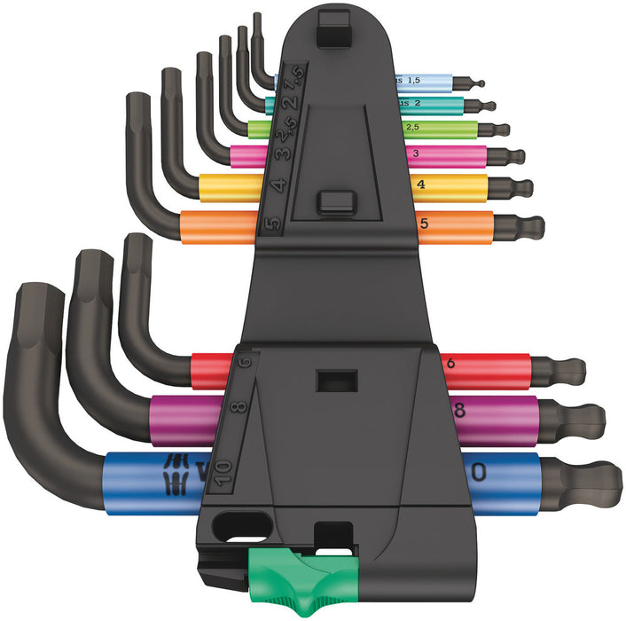 Wera 950/9 Hex-Plus Multicolour 2 L-key set, metric, BlackLaser, 9 pieces 05133164001, view 3
