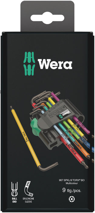 Wera 967/9 TX BO Multicolour 1 SB L-key set for tamper-proof TORX® screws, BlackLaser, 9 pieces 05073599001, view 2