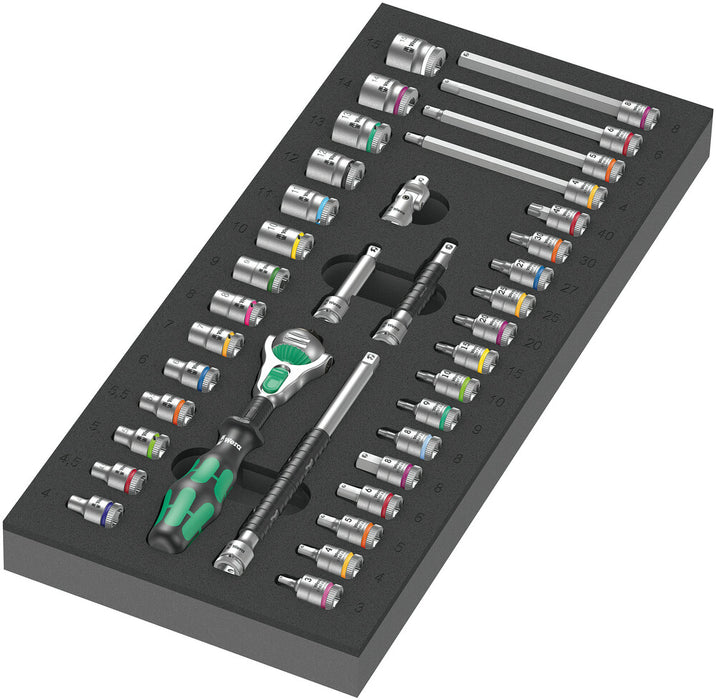 9720 Foam insert 8000 A Zyklop 1/4" ratchet set 1