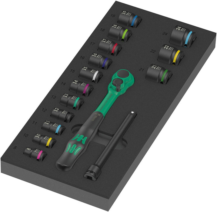 9724 Foam insert 8010 B Zyklop Comfort ratchet set 1, 3/8"
