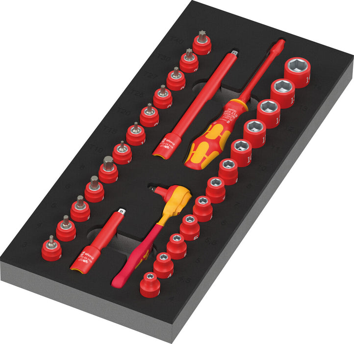 9727 FOAM INSERT 8007 A VDE ZYKLOP VDE RATCHET SET 1, 1/4", 30 PIECES