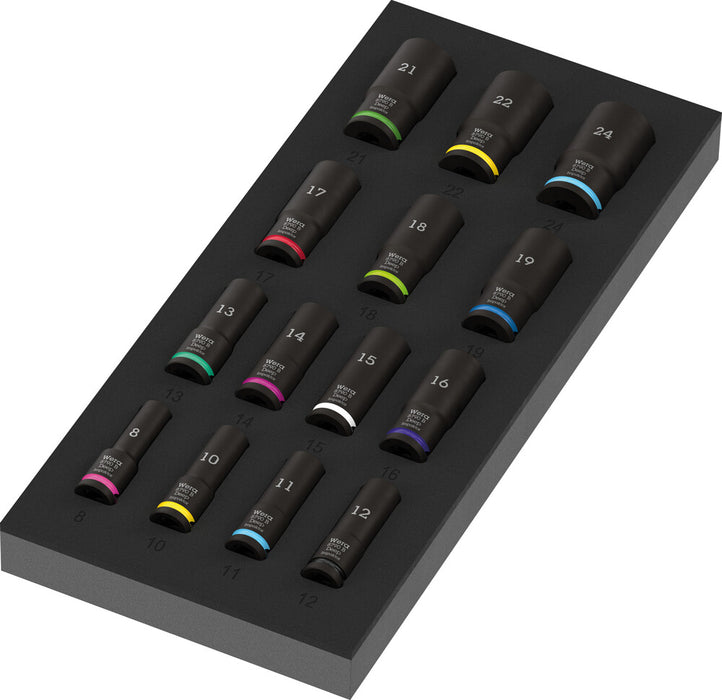 9728 FOAM INSERT ZYKLOP B 3/8" IMPAKTOR DEEP SOCKET SET 1, 15 PIECES