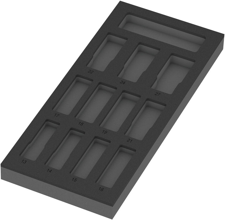 9825 Foam insert Zyklop C, 1/2", Impaktor Deep socket wrench insert set 1, empty