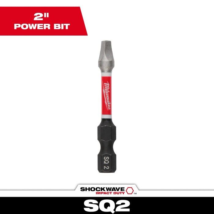 Milwaukee Shockwave Square #2 X 2 in. L Screwdriver Bit Steel 1 pc 48-32-4472, main product view