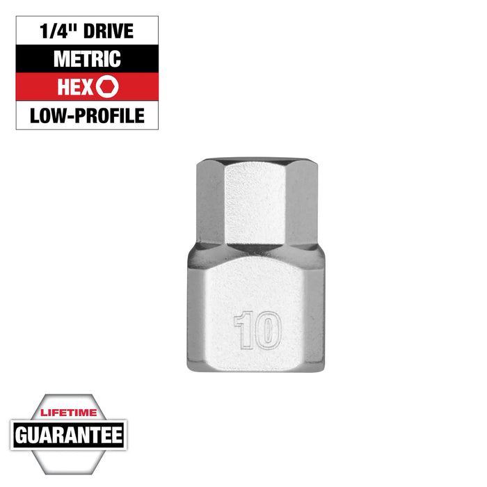 Milwaukee 1/4in. Drive 10mm Low-Profile Hex Bit Socket, 45-34-1137, main product view