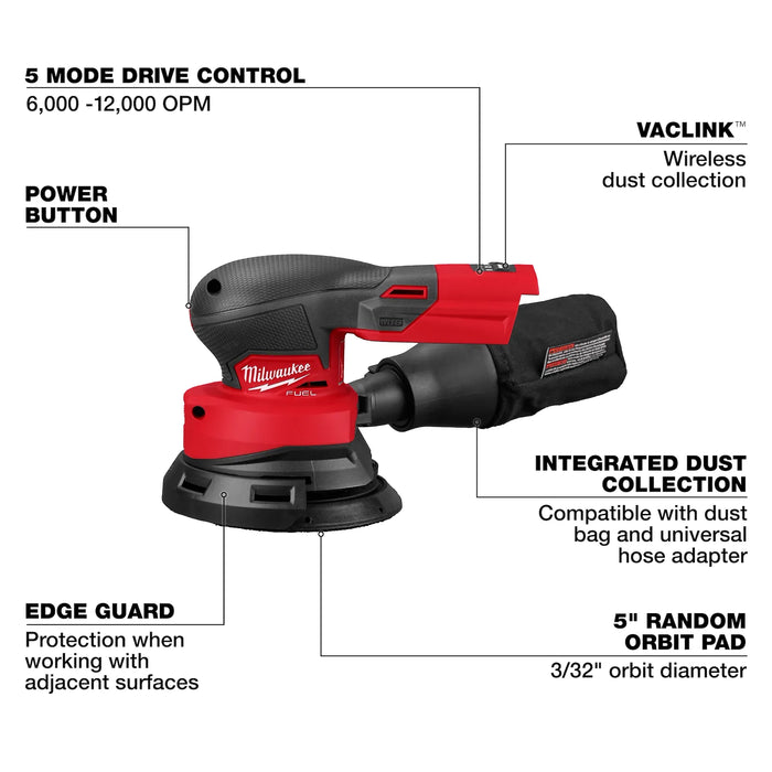 Milwaukee M18 FUEL™  5" Random Orbital Sander 2837-20