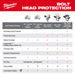 Milwaukee 48-73-1200 BOLT™ White Front Brim Vented Hard Hat w/4pt Ratcheting Suspension (USA) - Type 1, Class C