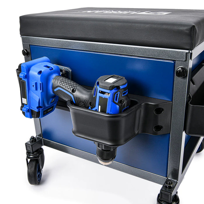 SIDEKICK SHOP STOOL with Tool Drawer Padded Seat, Pro-Glide Casters and 500lb Capacity