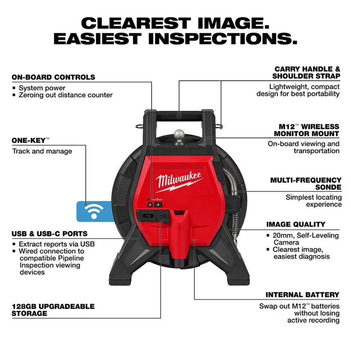 Milwaukee 3318-22B M12 85’ High Flex Compact Inspection Camera Kit