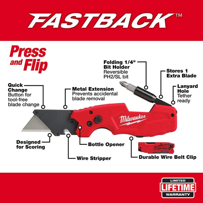 2-Pack of  6-IN-1 FASTBACKS Folding Knives