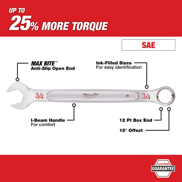 Milwaukee 48-22-9411 11pc SAE Combination Wrench Set