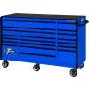 Extreme Tools RX 12 Drawer Roller Cabinet, 55"W x 25"D x H"47, Blue w/Black Handles & Trim