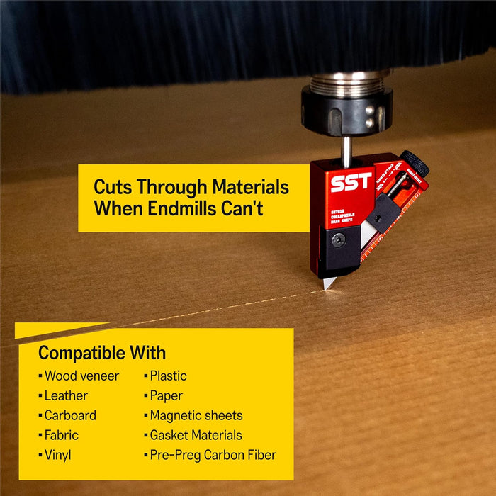 SST012-02 CNC Adjustable Drag Knife - 3/8 Inch Shank