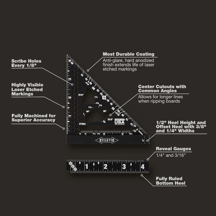 Stilletto  4.5" Stiletto Trim Square STSQ4