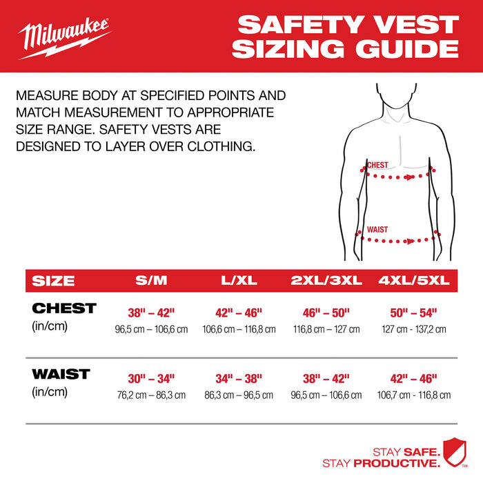 Milwaukee 48-73-5052 Class 2 High Visibility Orange Performance Safety Vest - L/XL