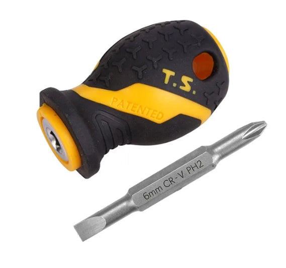 Tolsen 20143 2-in-1 Stubby Screwdriver