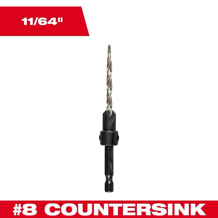 Milwaukee #8 Sizes X 11/64 in. D Black Oxide Countersink Bit 1 pc 48-13-5001, main product view
