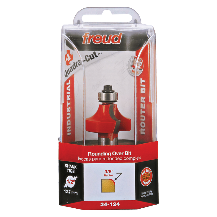 Freud 34-124 3/8" Quadra-Cut Radius Rounding Over Bit - Package image