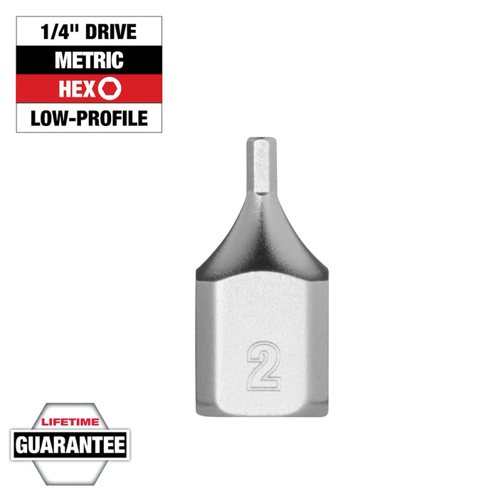 Milwaukee 1/4in. Drive 2mm Low-Profile Hex Bit Socket, 45-34-1128, main product view