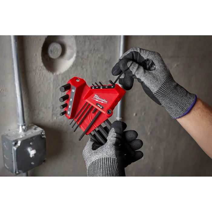 Milwaukee 9-Key Ball End L-Style Hex Key Set - Metric 48-22-2186