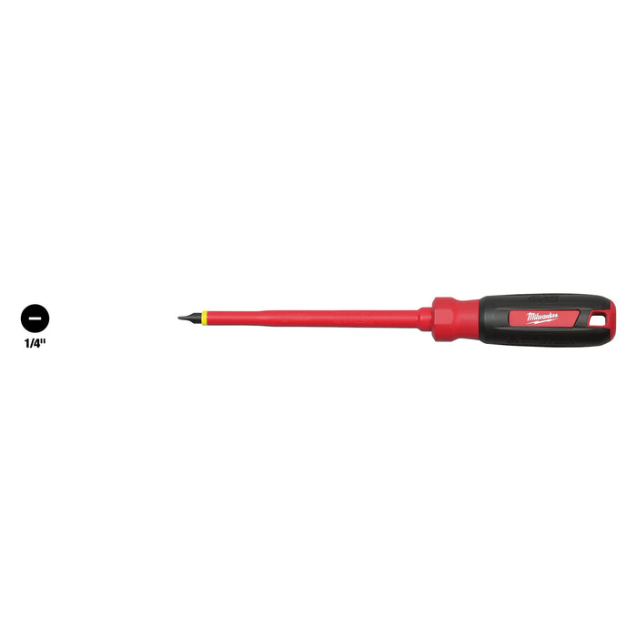Milwaukee 1/4in. Slotted - 6in. 1000V Insulated Screwdriver 48-22-2221, main product view