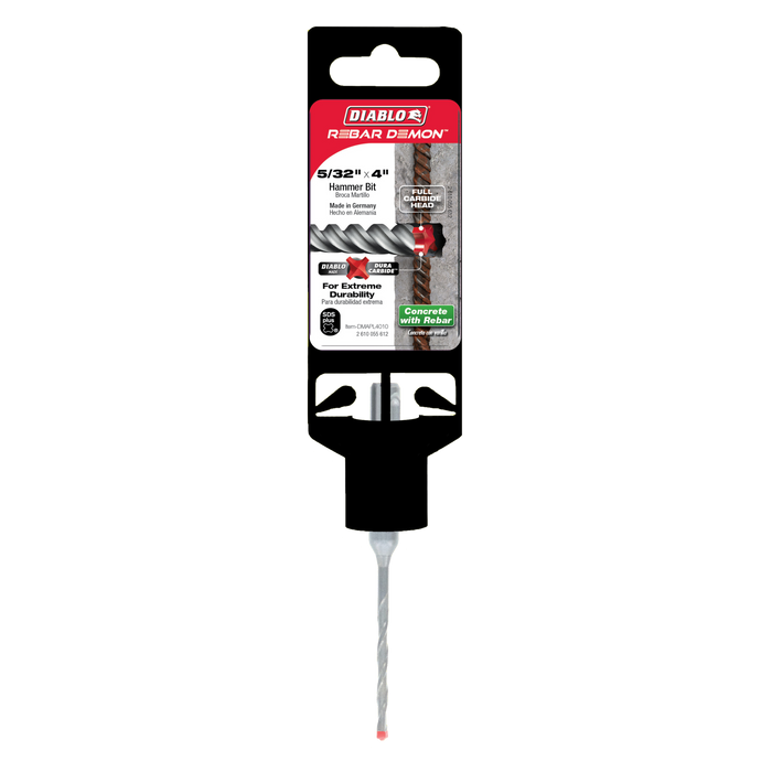 Diablo DMAPL4010 5/32" x 2" x 4" Rebar Demon™ SDS-Plus 4-Cutter Full Carbide Head Hammer Drill Bit - Package image