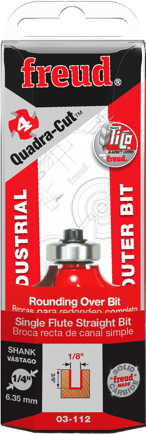 Freud 34-110 1/4" Quadra-Cut Radius Rounding Over Bit - Package image