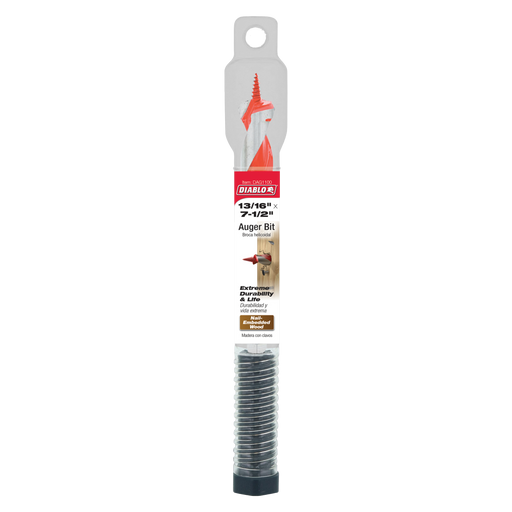 Diablo DAG1100 13/16" x 7-1/2" Auger Bit for Wood & Nail-Embedded Wood - Package image